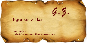 Gyerko Zita névjegykártya